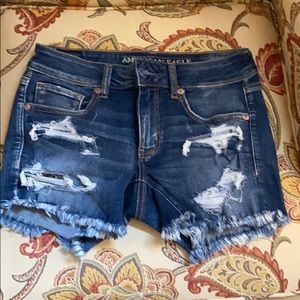 American Eagle distressed midi shorts